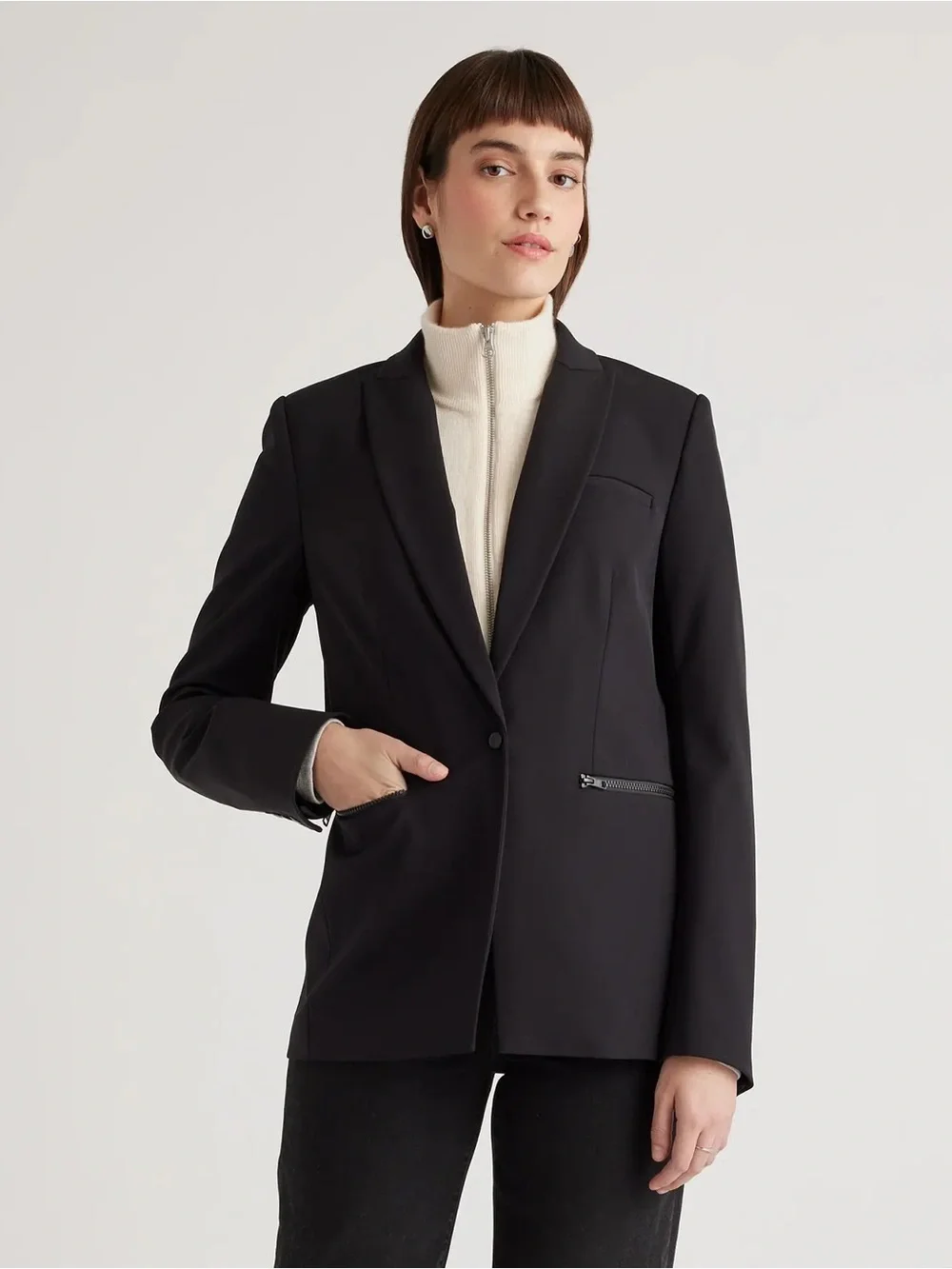🆕 NWT Quince Cashmere Insert for Scuba Convertible Blazer Sz L/XL - Picture 8 of 9